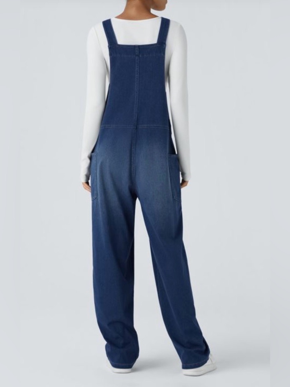 Halara Flex Denim Wide Leg Stretch Plus Overalls - Picture 10 of 13